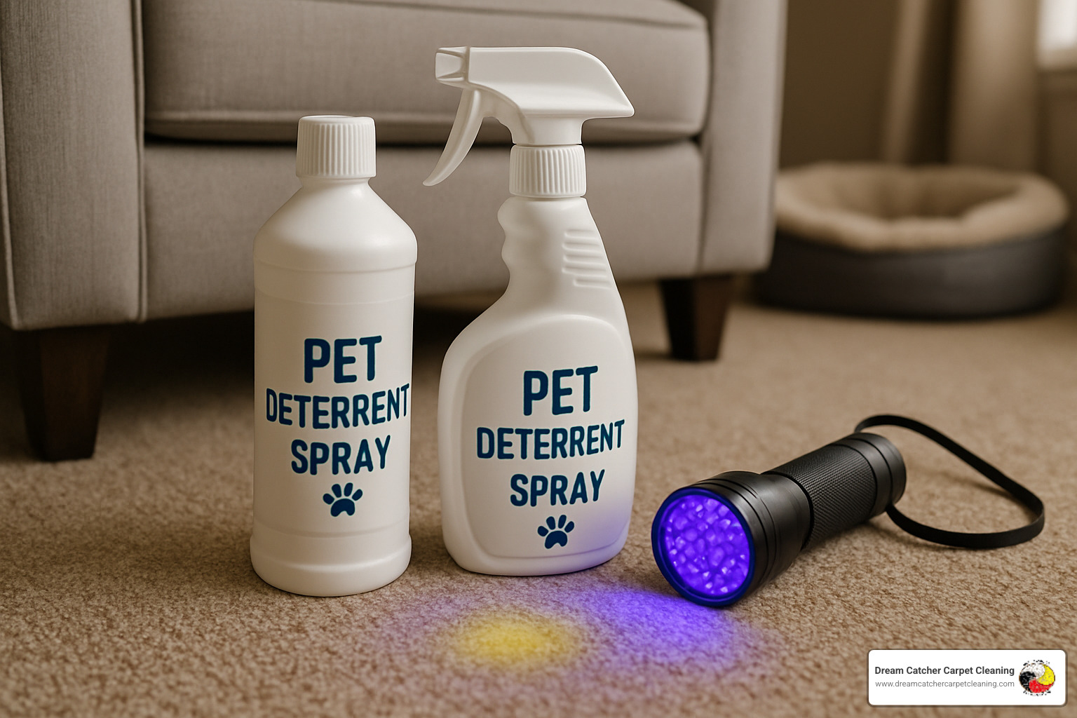 Pet deterrent products and black light inspection tools - natural pet stain remover carpet cleaner