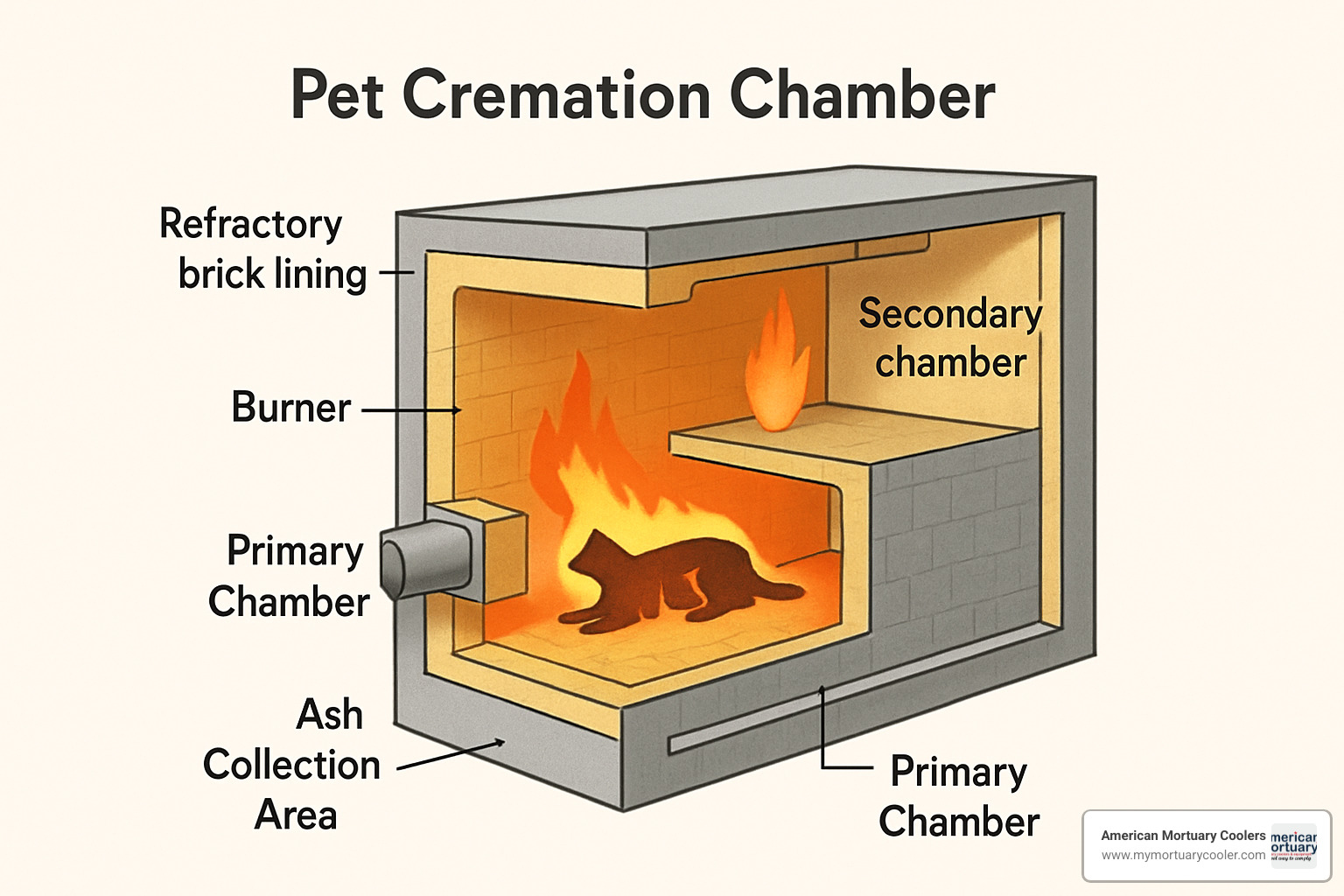 cutaway diagram of pet cremation chamber showing internal components - pet cremation chamber cutaway diagram of pet cremation chamber showing internal components - pet cremation chamber