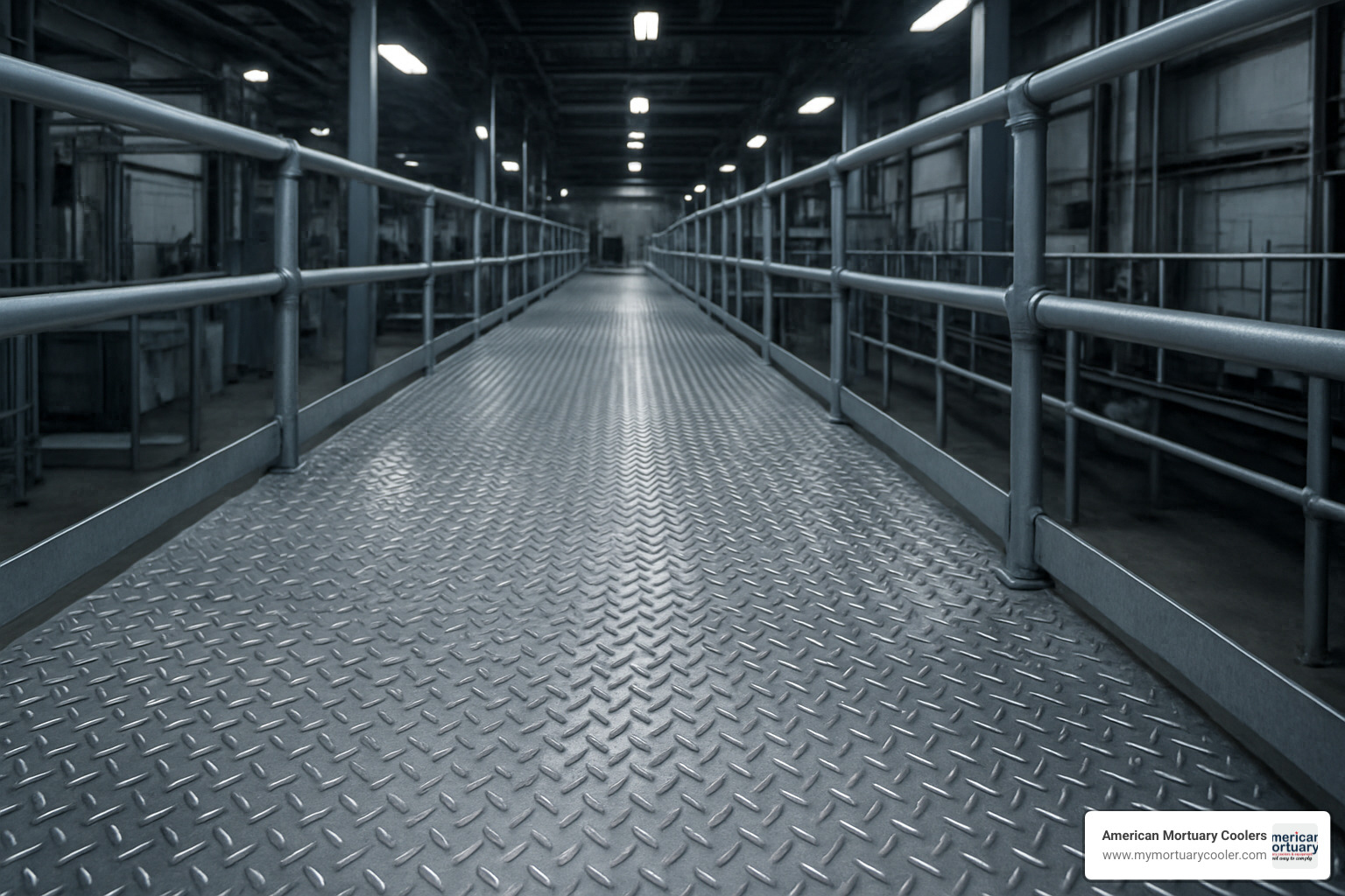 industrial walkway with diamond stainless steel grating - diamond stainless steel