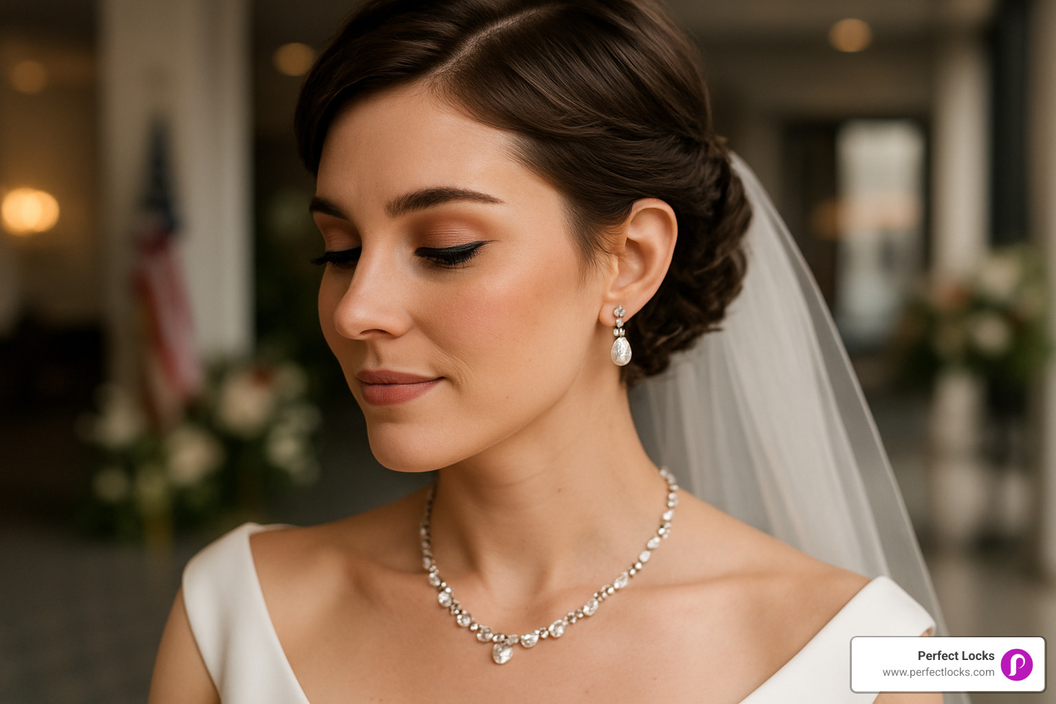 textured low bun bridal hairstyle - hairstyles for short hair for marriage party