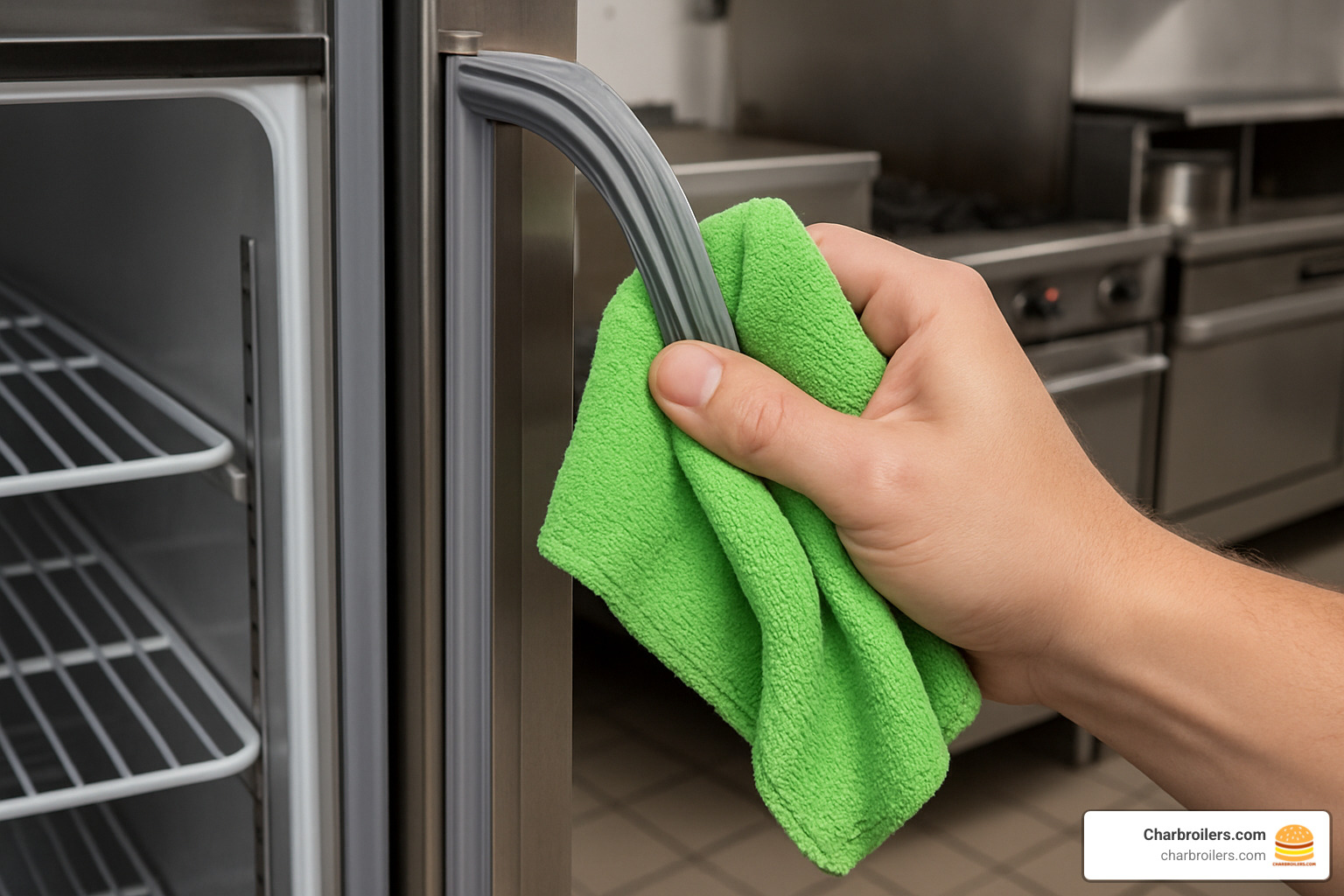 Door seal cleaning demonstration showing proper technique for maintaining gasket integrity and preventing air leaks - frigidaire commercial frost free upright freezer