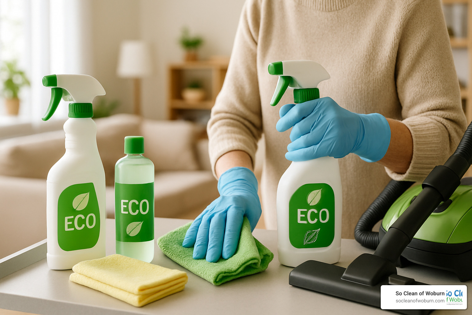 Eco-friendly cleaning supplies and equipment designed for senior-safe cleaning - house cleaning services for seniors