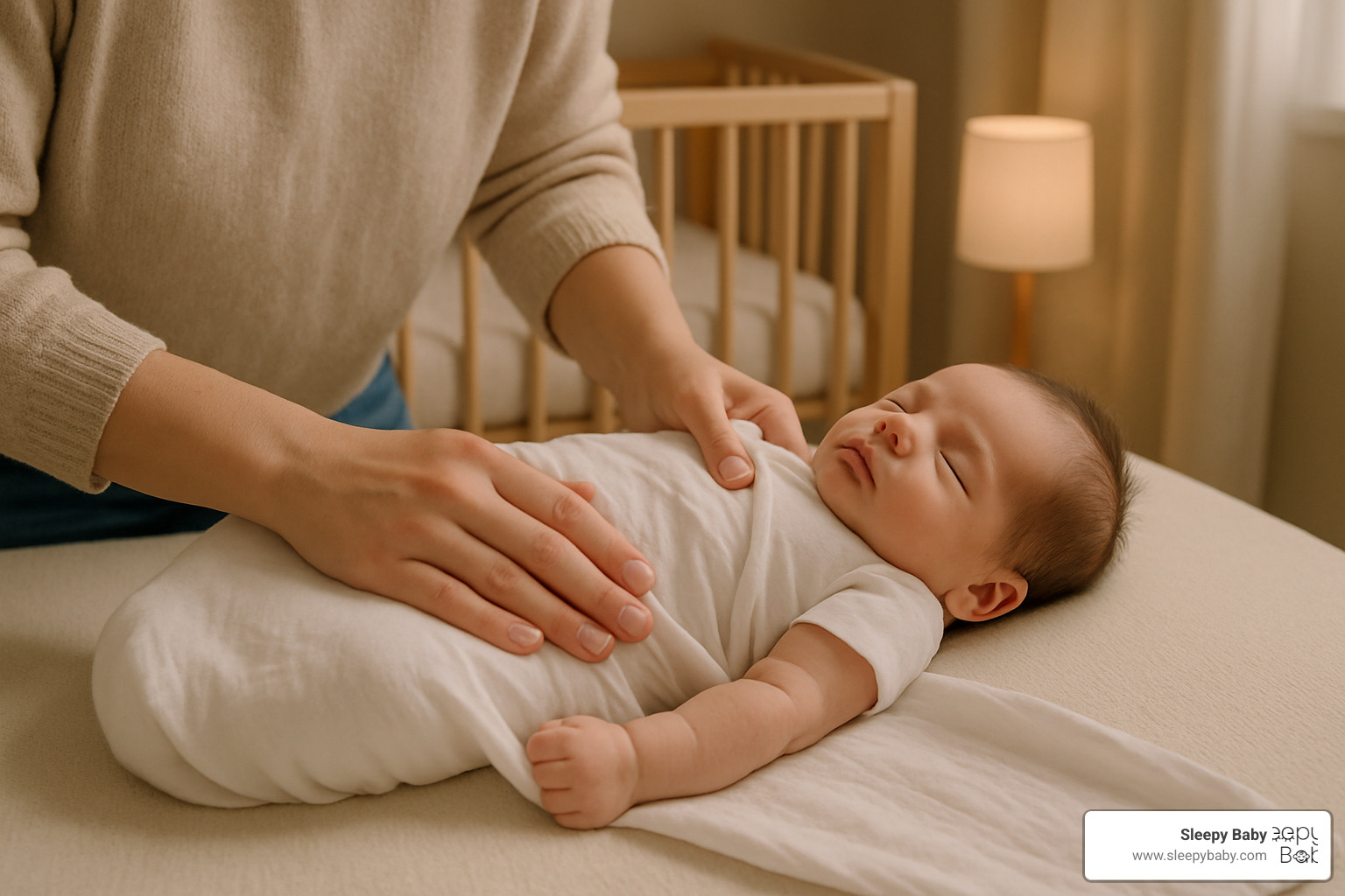 Safe swaddling technique demonstration - colic relief for infants