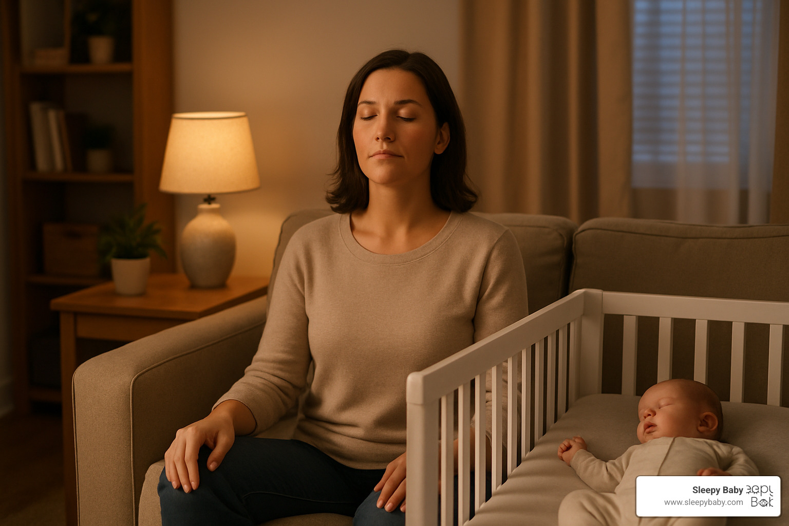 Parent taking a mindful break while baby sleeps peacefully - colic relief for infants