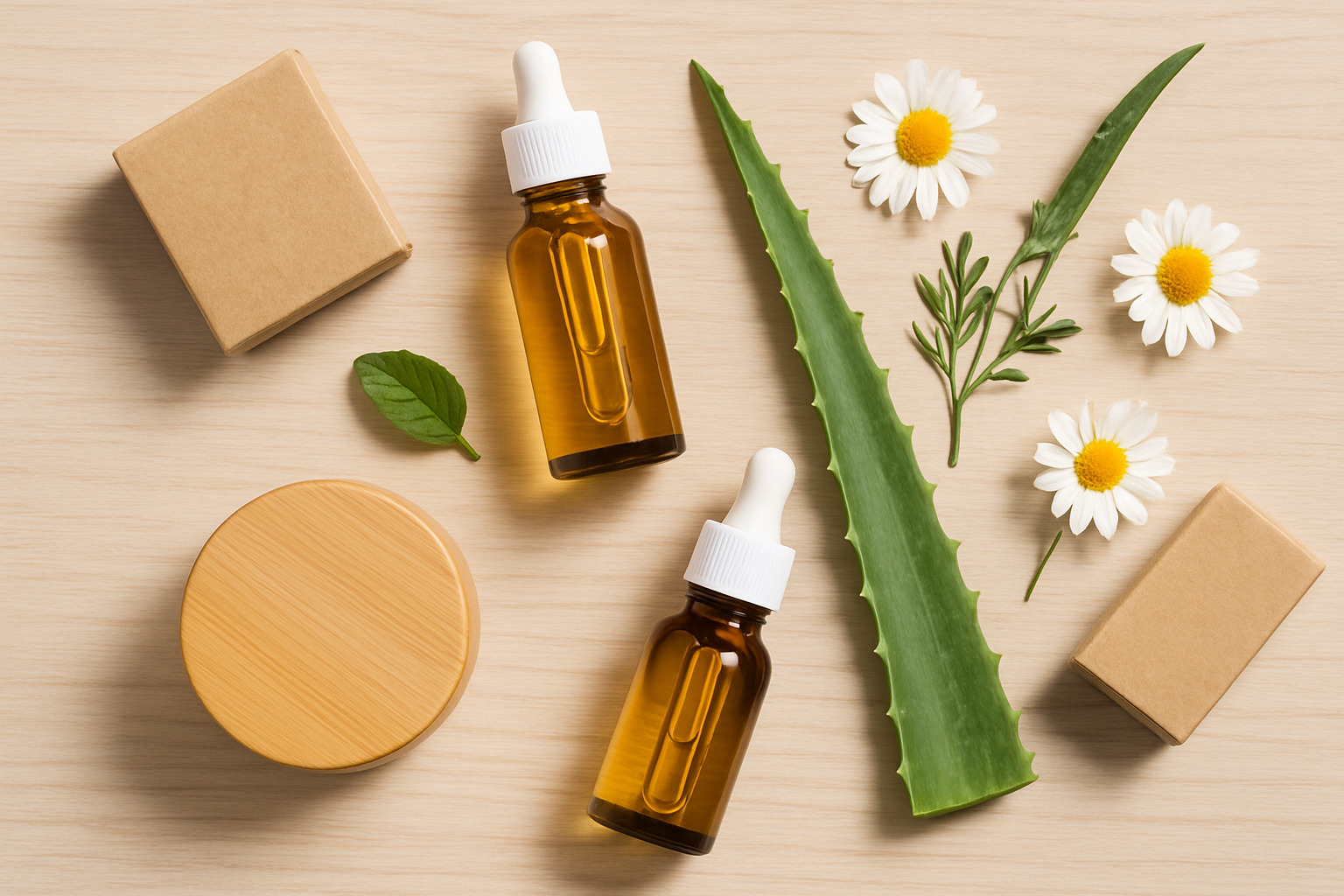 sustainable skincare ingredients like botanical oils, plant extracts, and eco-friendly packaging materials - eco friendly skin care brands