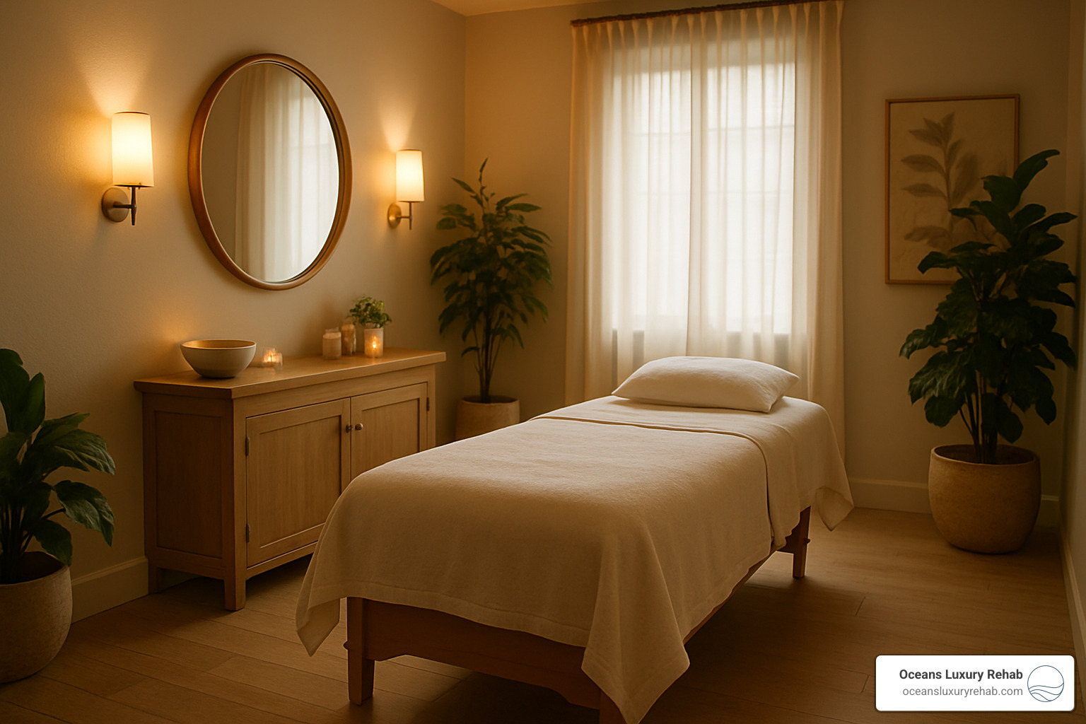 spa-like treatment room - prescription drug detox california