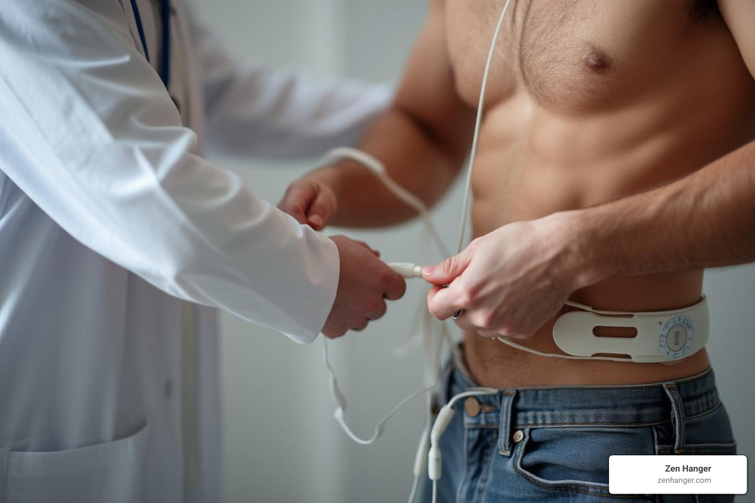traction device in use - are penis growth pills safe