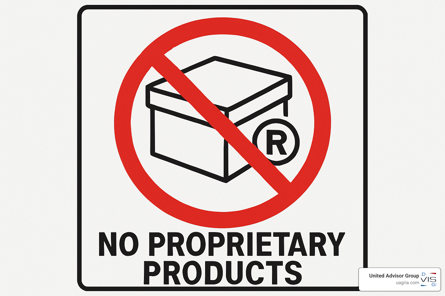 examples of non-proprietary products across different industries - no proprietary products