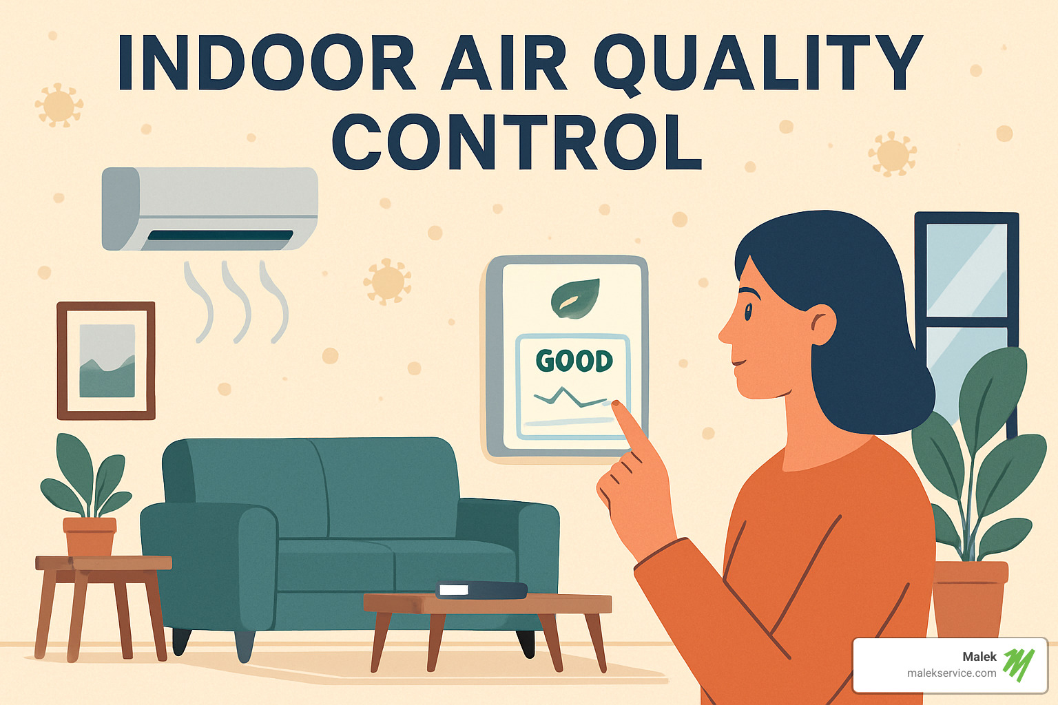 homeowner using indoor air quality monitor - indoor air quality control