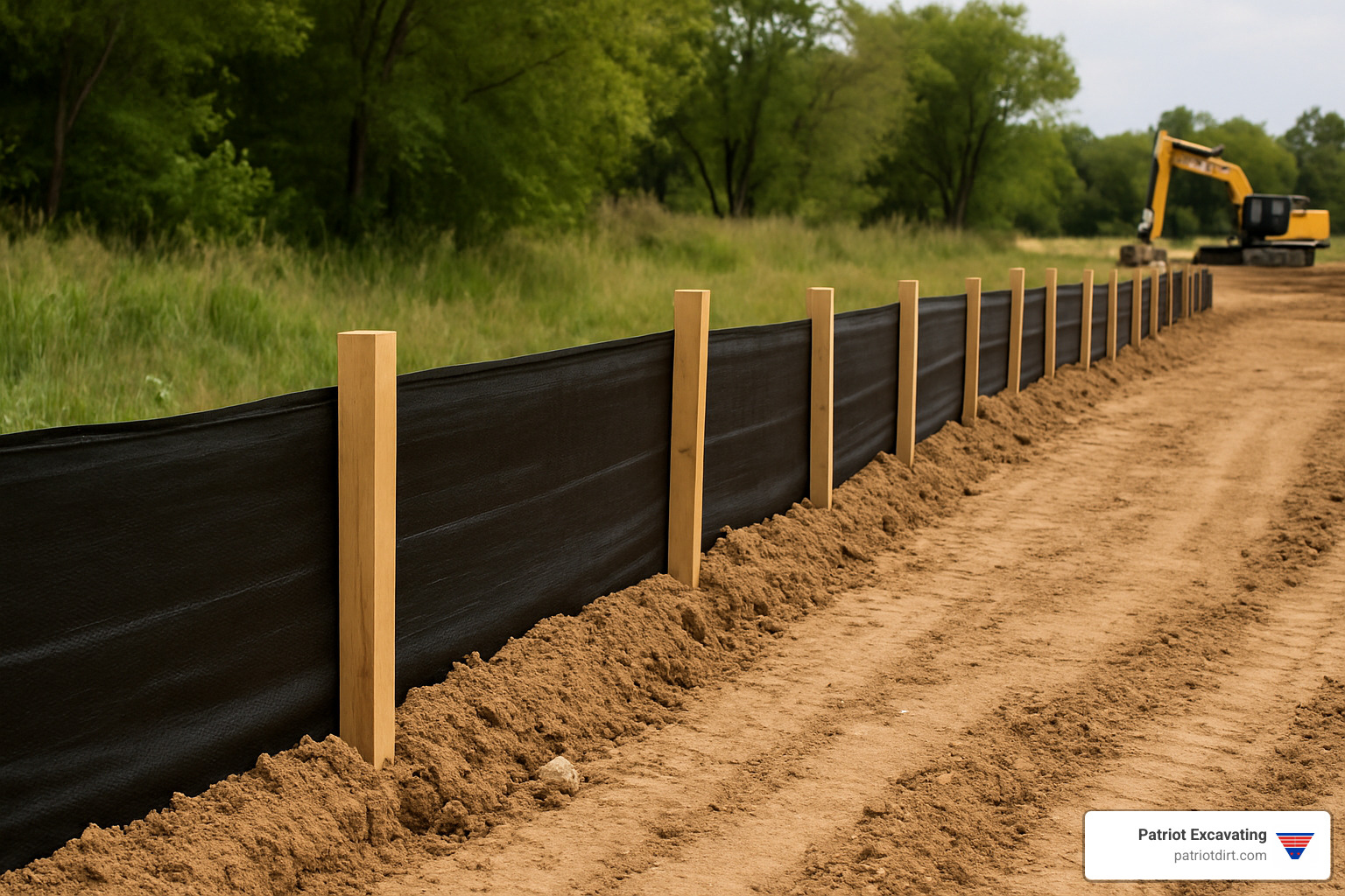 proper silt fence installation for erosion control during excavation work - Excavation and land clearing