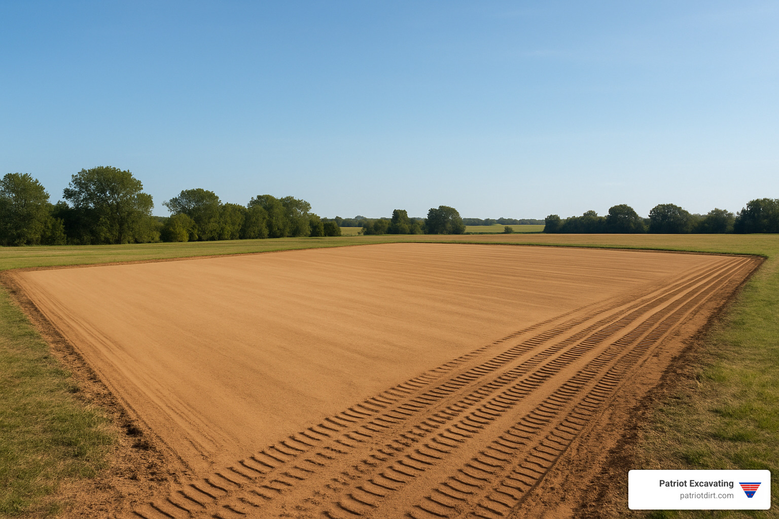 freshly graded construction pad ready for foundation work in central Indiana - Excavation and land clearing