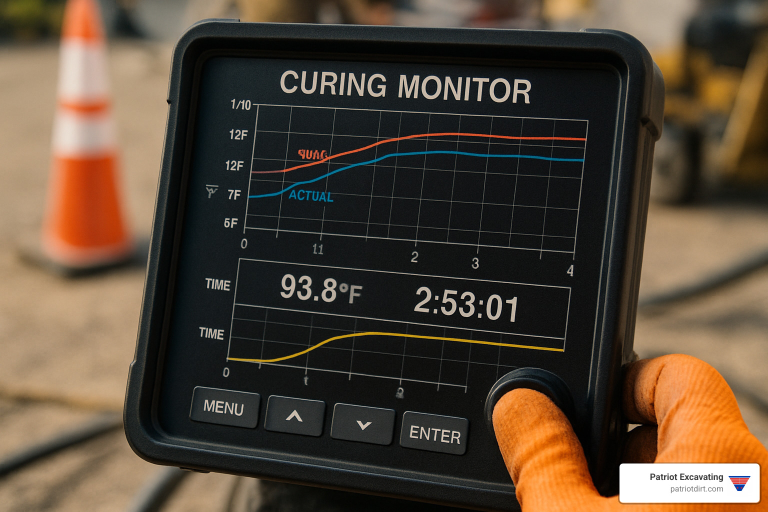 curing monitor screen - no dig pipe repair