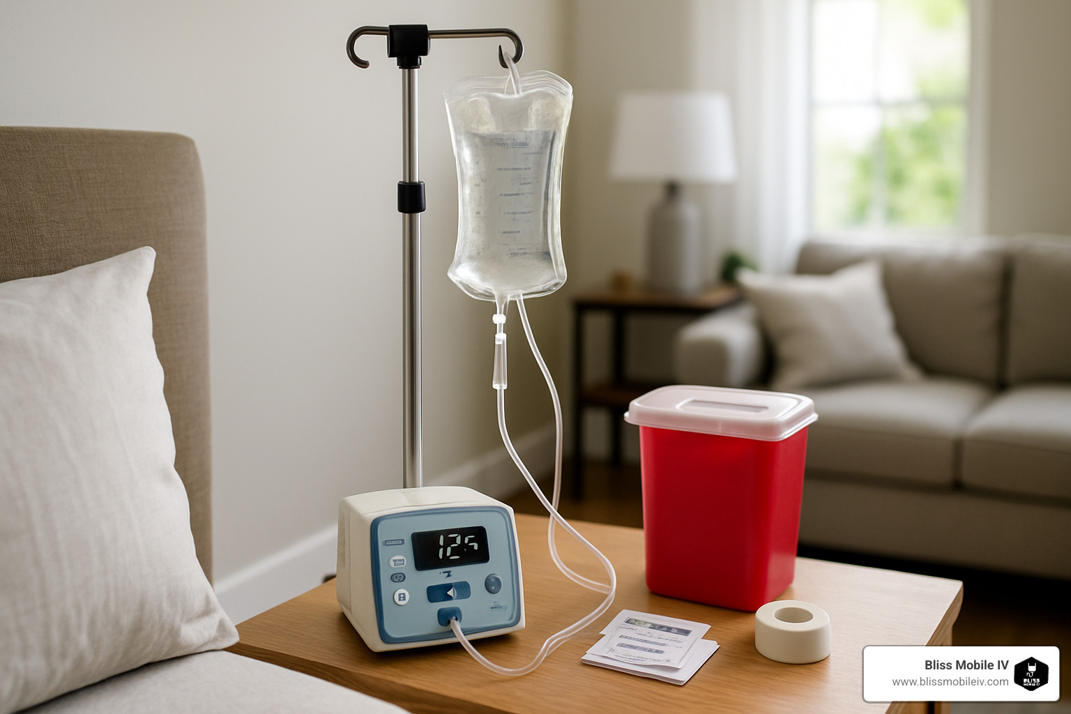 IV therapy equipment setup - home iv therapy