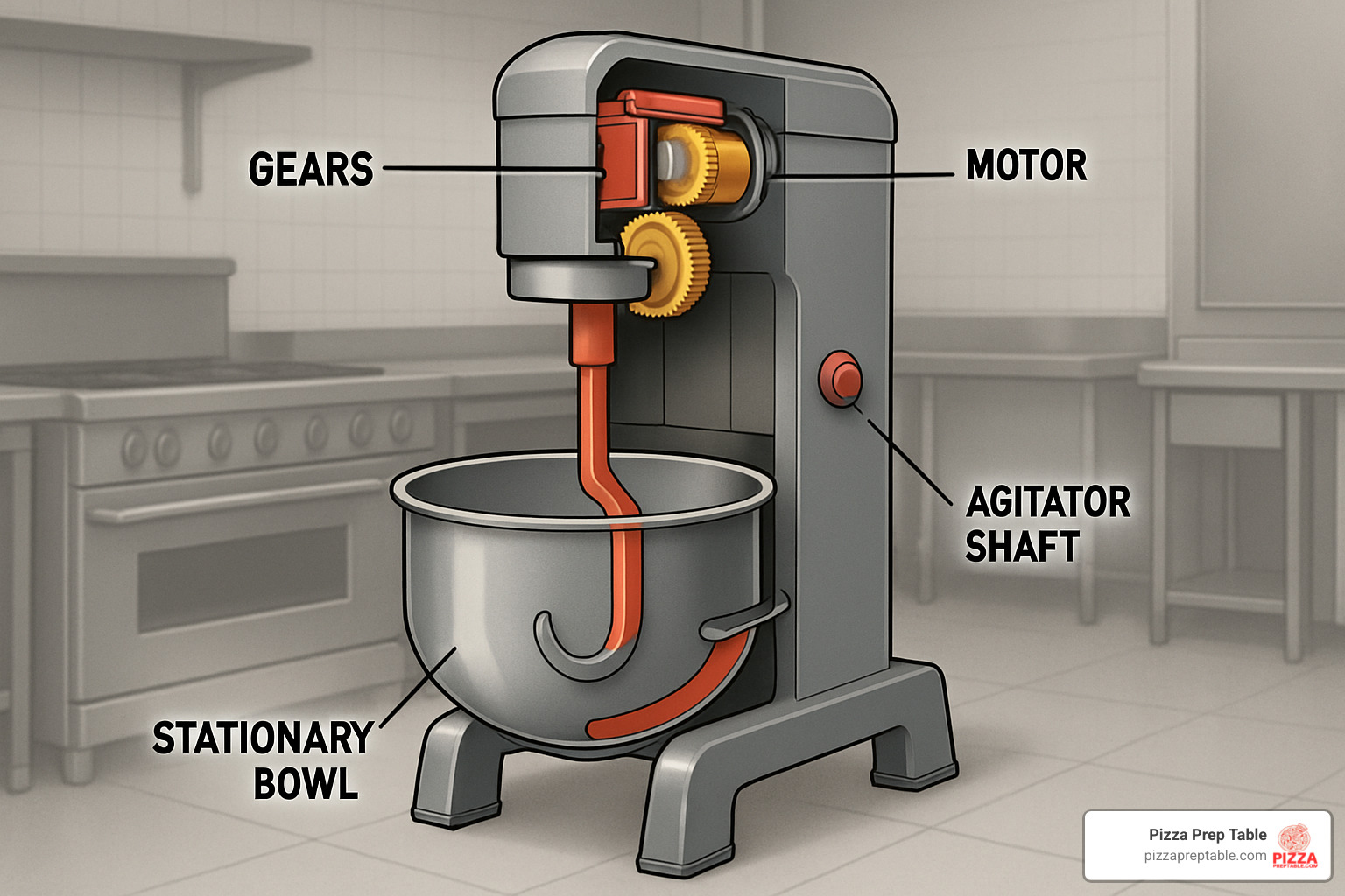 cutaway diagram showing internal components of industrial planetary mixer - industrial planetary mixer