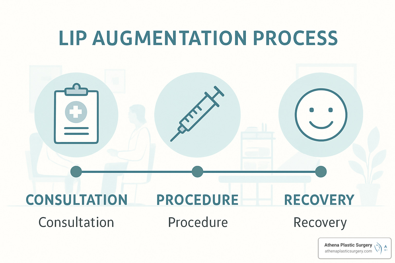 step-by-step timeline showing consultation, procedure, and recovery phases - lip augmentation stuart fl