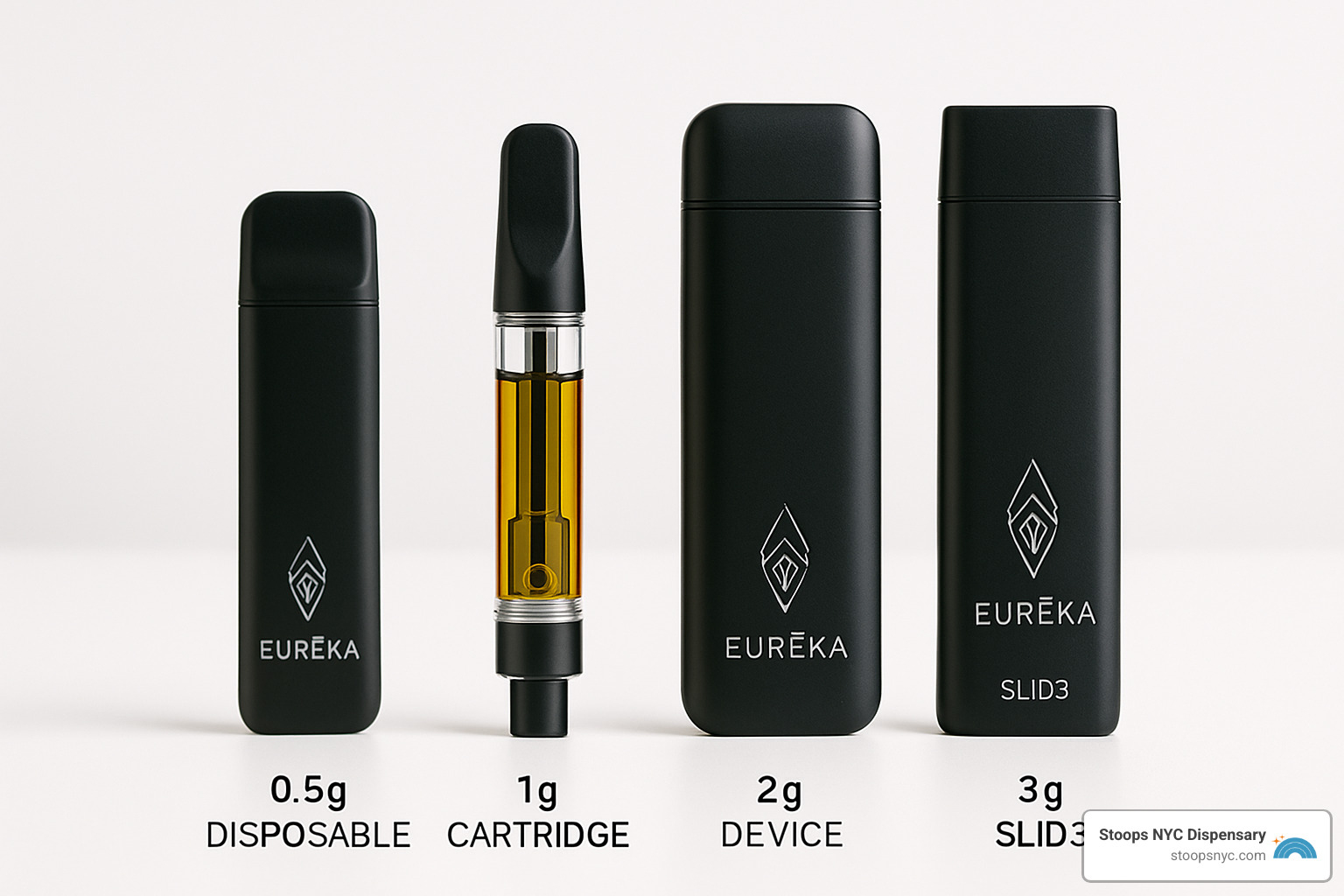 Eureka vape device family showing different sizes and form factors - eureka vapes