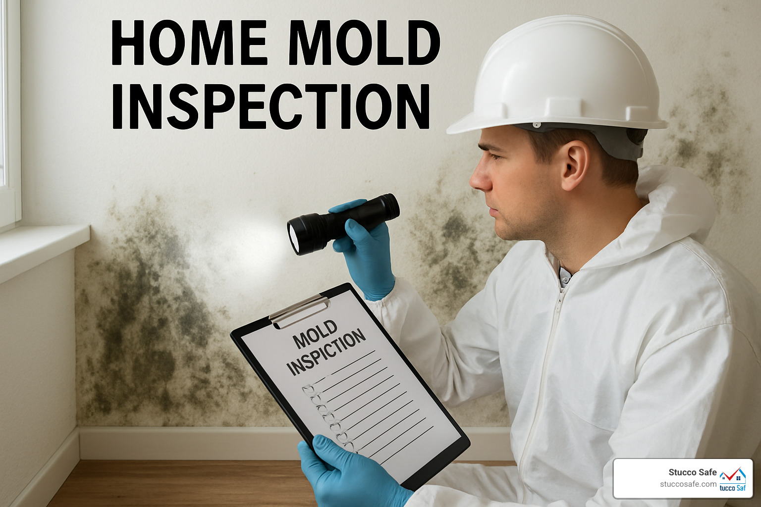 Professional inspector handing detailed mold inspection report to satisfied homeowner in front of well-maintained home - home mold inspection