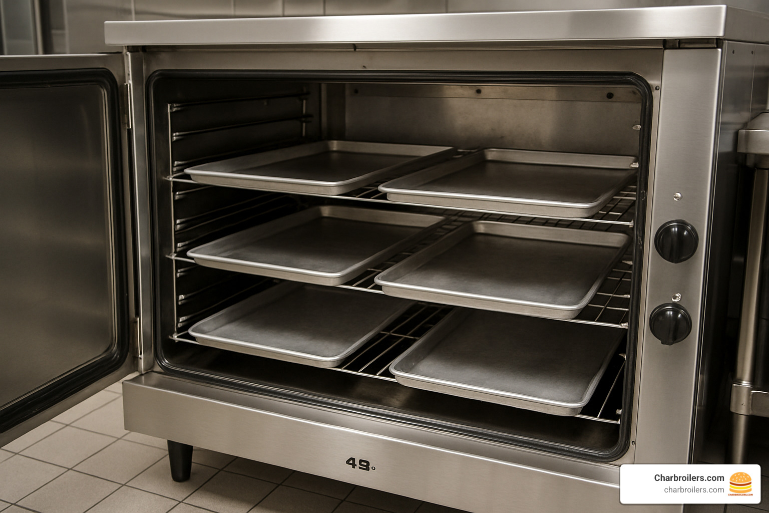 interior oven with full-size sheet pans - commercial gas stove 48 inch