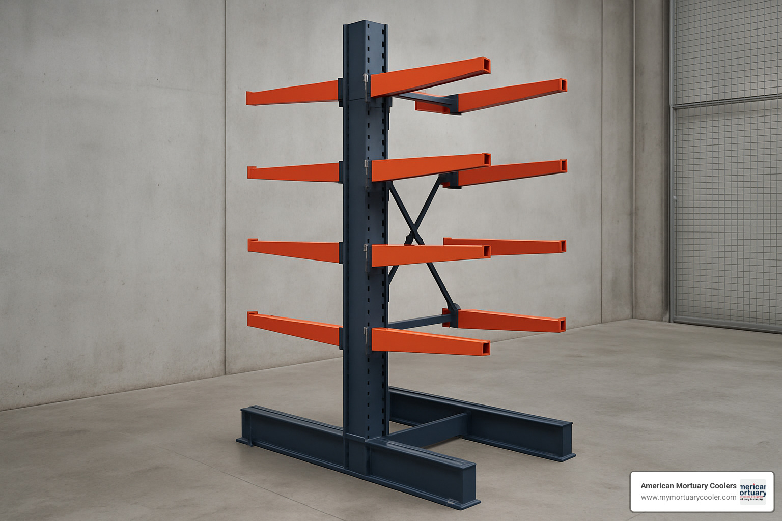 Decision flowchart showing buyer considerations: load capacity, arm length, indoor/outdoor use, single vs double-sided, and budget factors leading to specific product recommendations - cantilever shelf rack