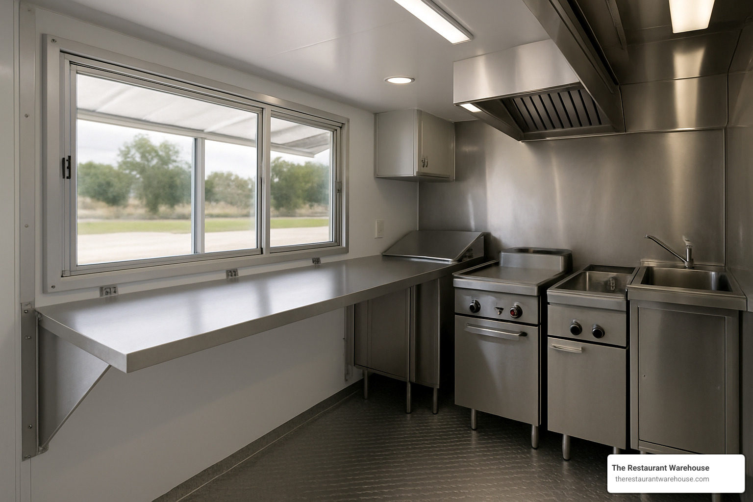 flip-up prep counter - food truck equipment