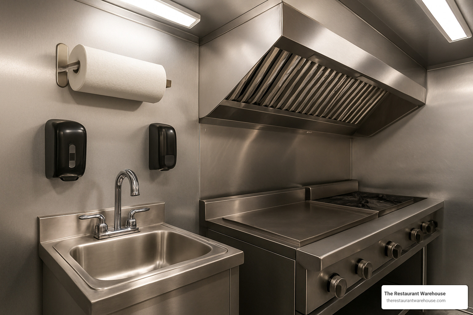 compact sink and hood system - food truck equipment