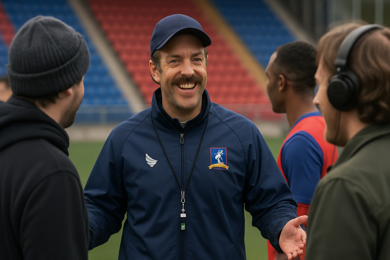Jason Sudeikis on the Ted Lasso set - jason sudeikis Jason Sudeikis on the Ted Lasso set - jason sudeikis