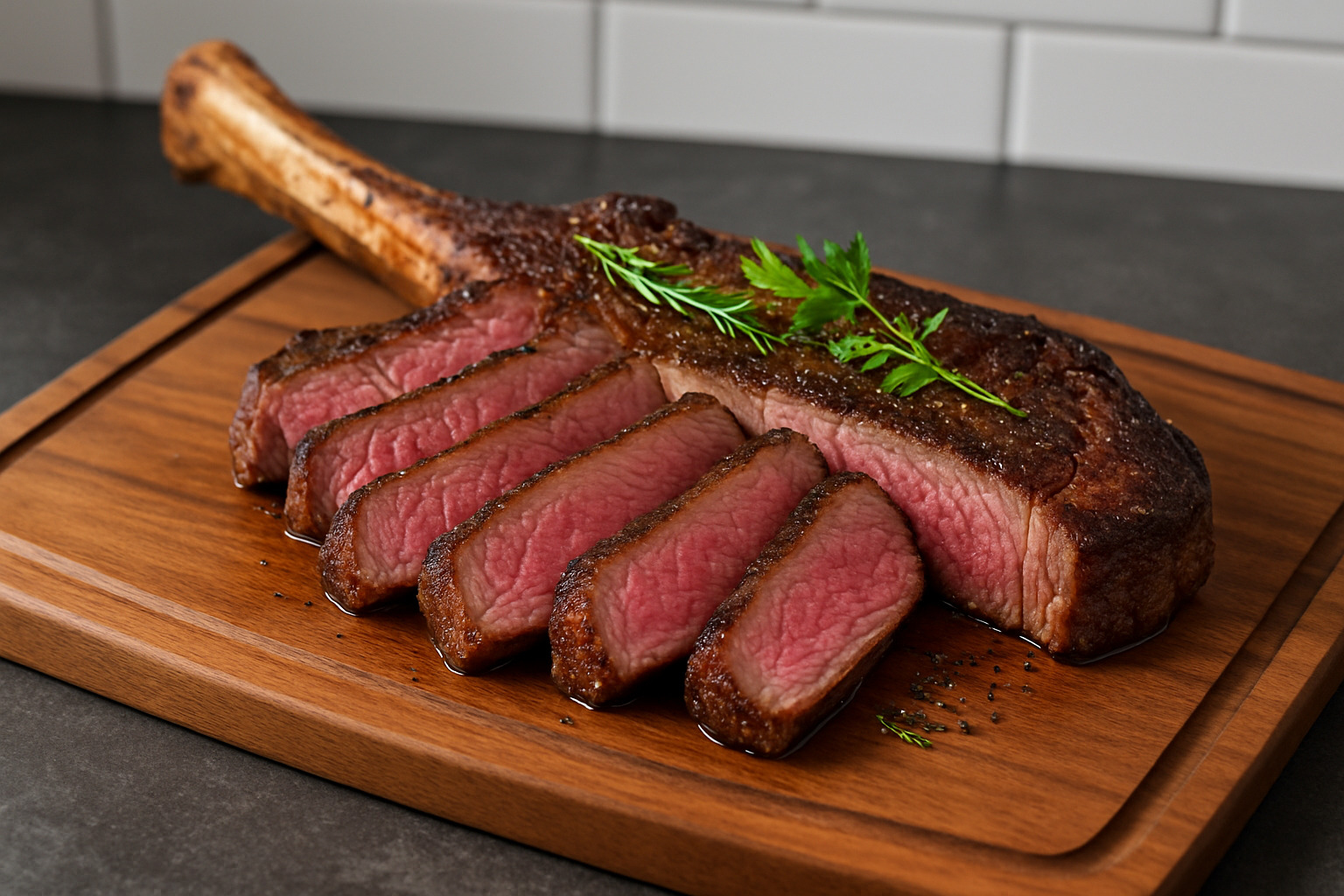 Sliced medium-rare tomahawk steak showing perfect doneness - tomahawk steak Sliced medium-rare tomahawk steak showing perfect doneness - tomahawk steak