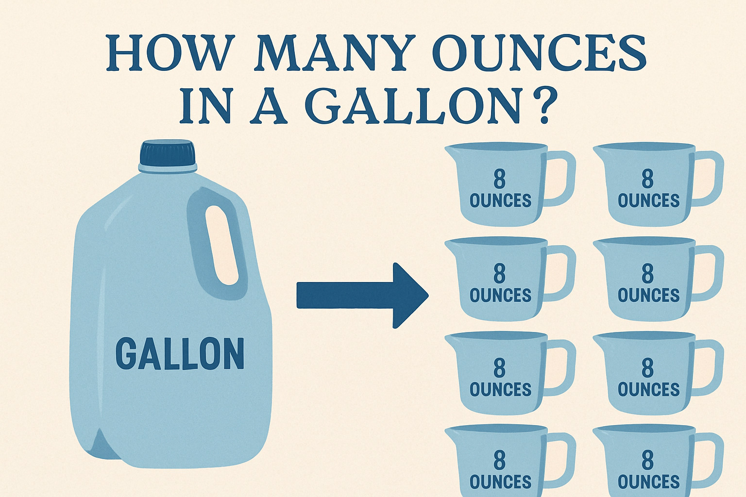 kitchen measuring tools and conversion examples - how many ounces in a gallon