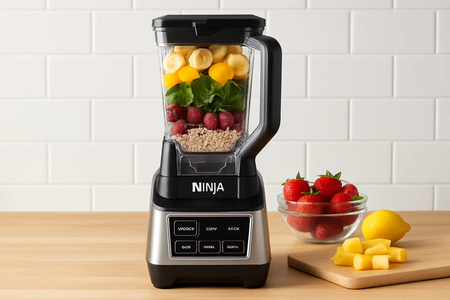 Modern ninja blender with touchscreen display and multiple containers -  ninja blender