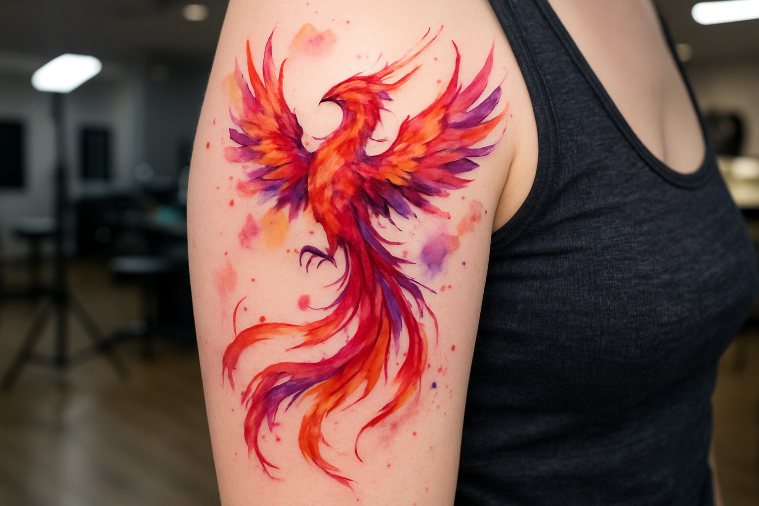 watercolor phoenix tattoo - tattoo ideas