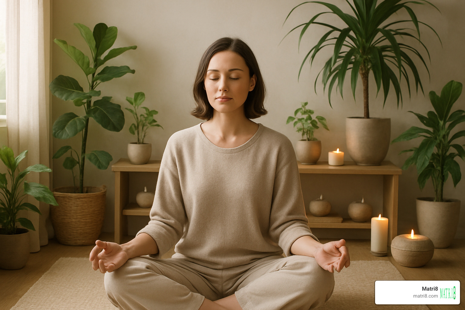 person practicing mindfulness meditation in a balanced, harmonious setting - libra zodiac sign