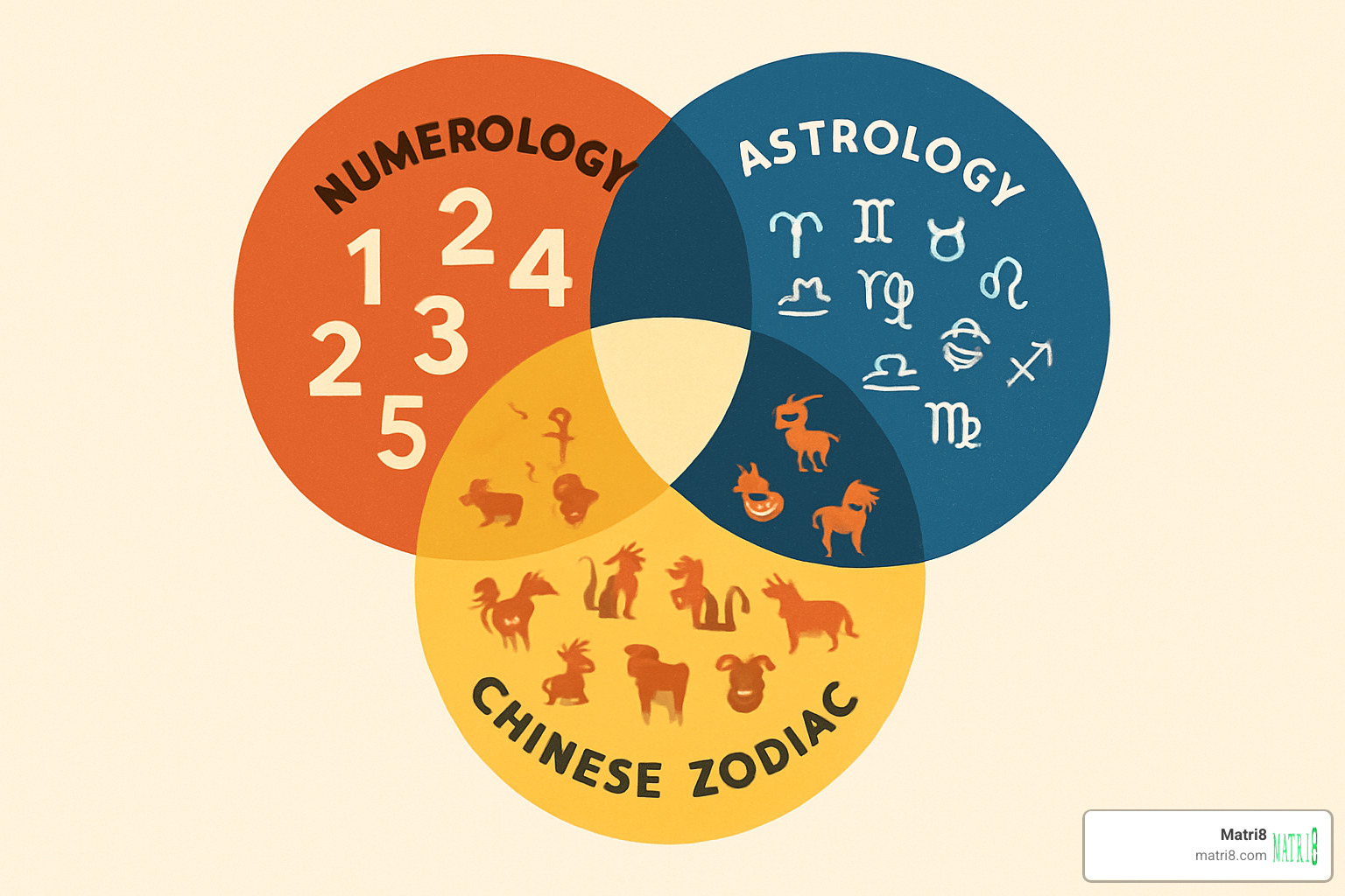 overlapping charts showing numerology, astrology, and Chinese zodiac symbols interconnected - life path number finder overlapping charts showing numerology, astrology, and Chinese zodiac symbols interconnected - life path number finder