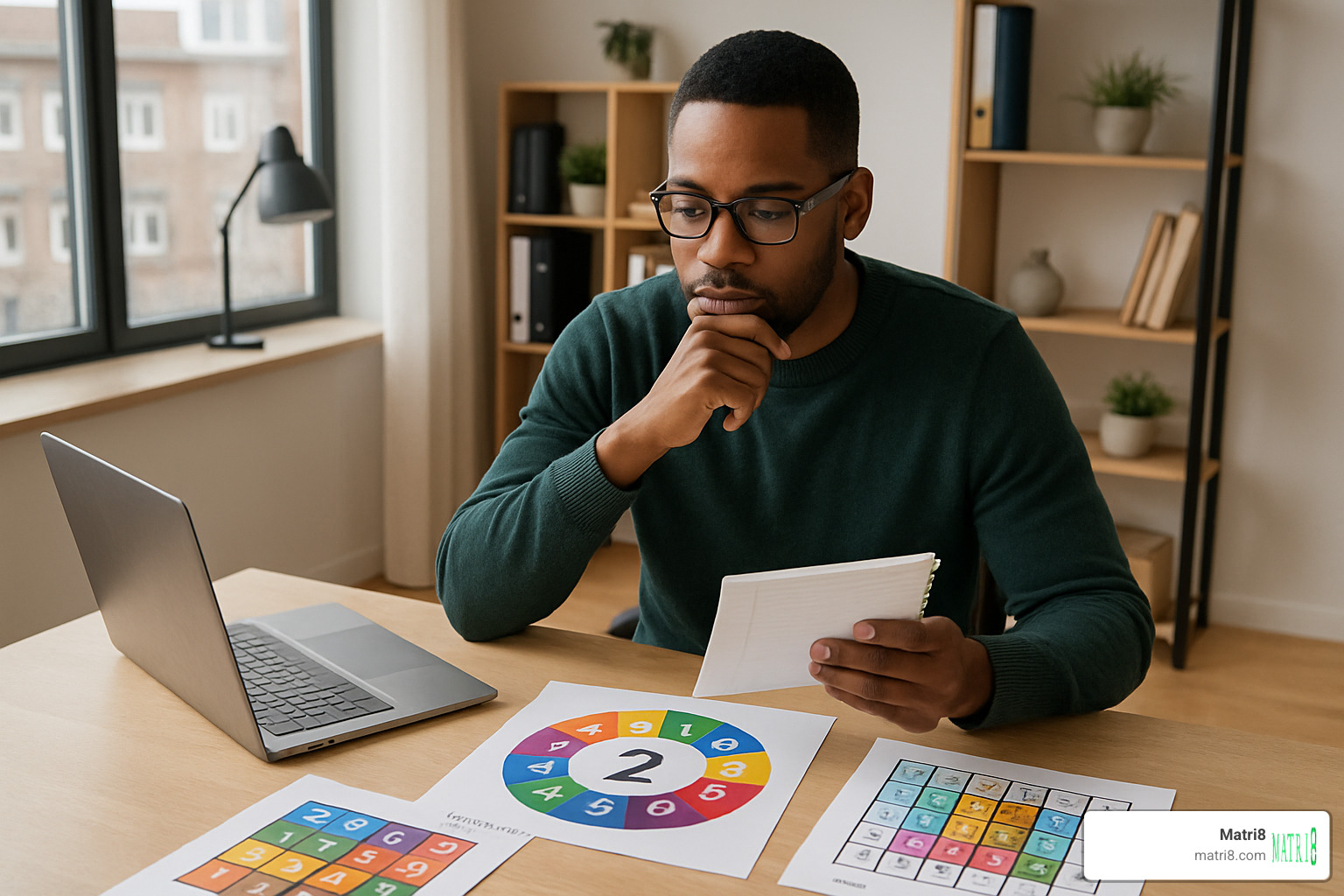 person reviewing numerology charts for decision making - numerology future predictions free