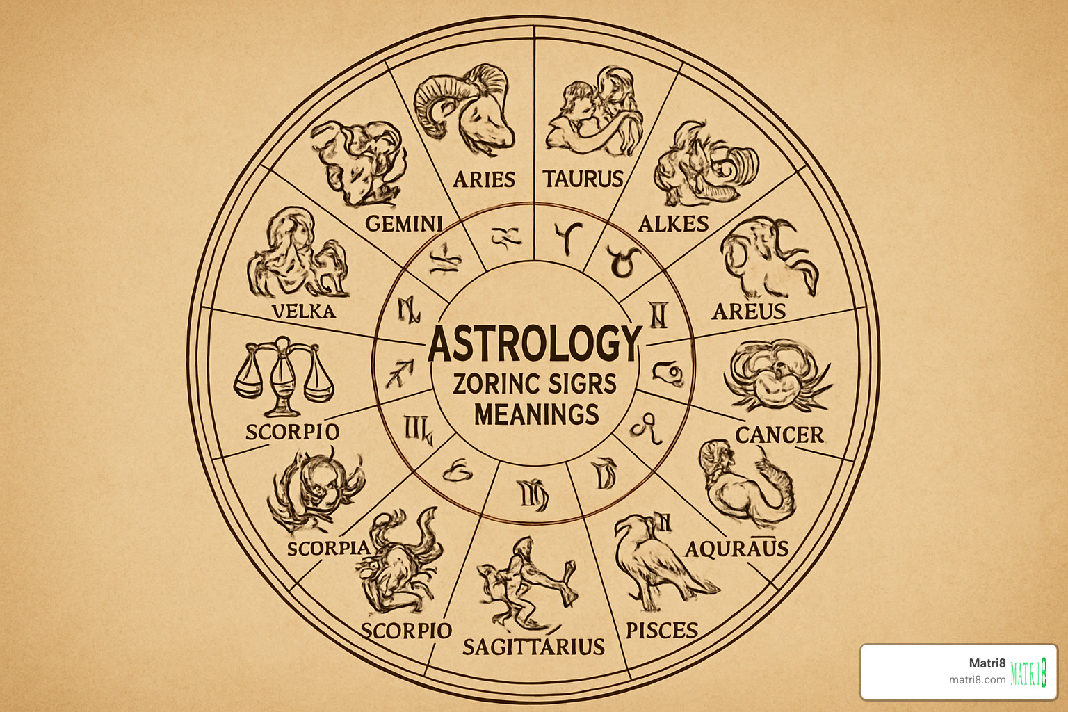 Ancient Babylonian star map showing early zodiac constellations - astrology zodiac signs meanings