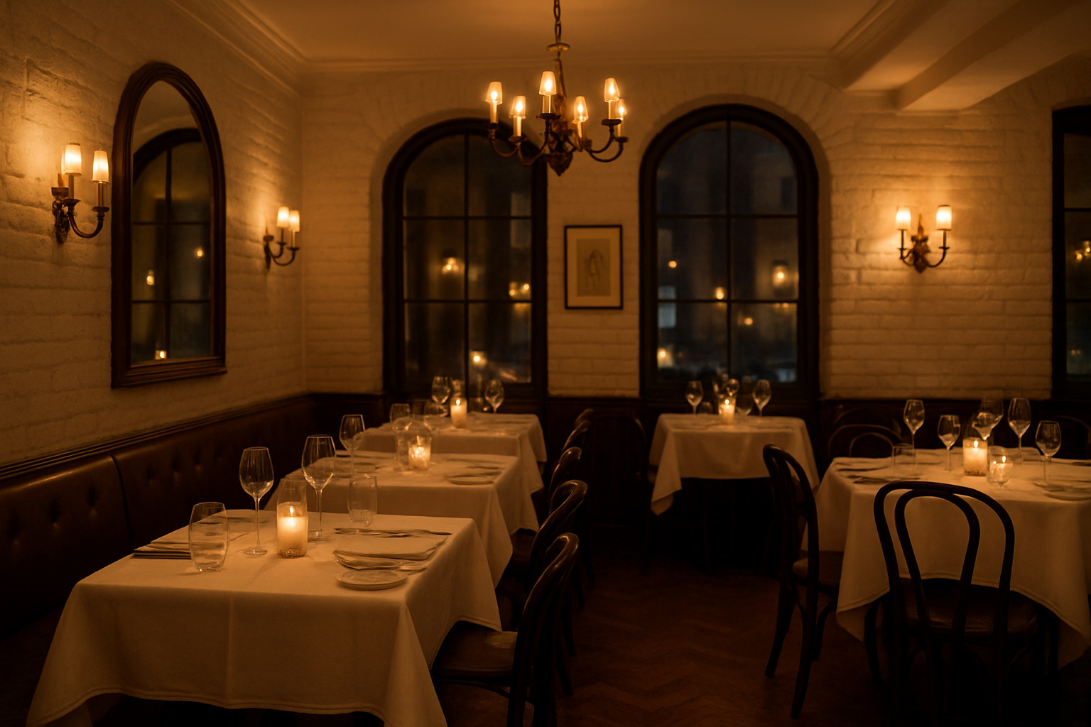 candlelit dining room - le coucou