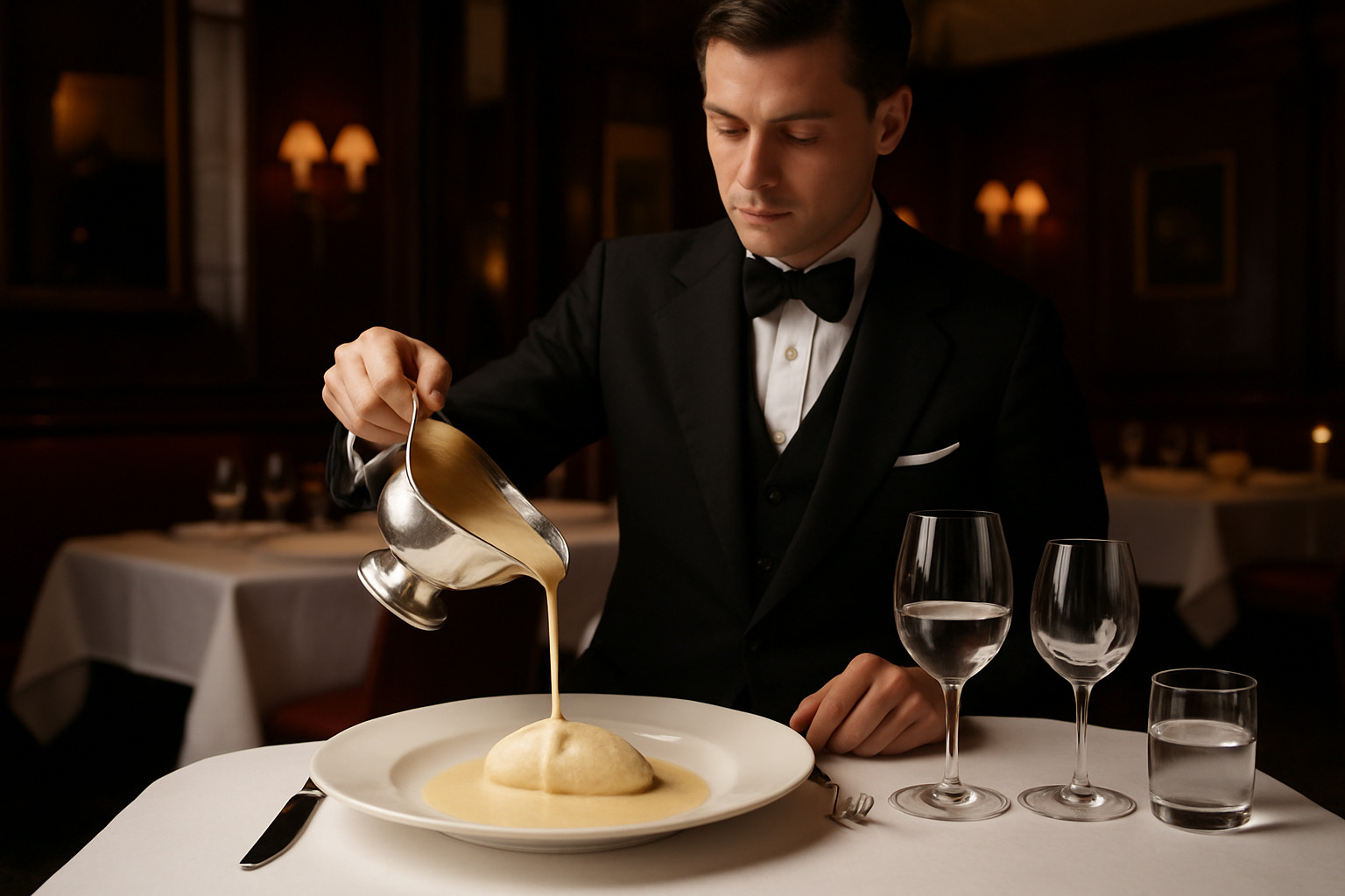 quenelle tableside sauce - le coucou