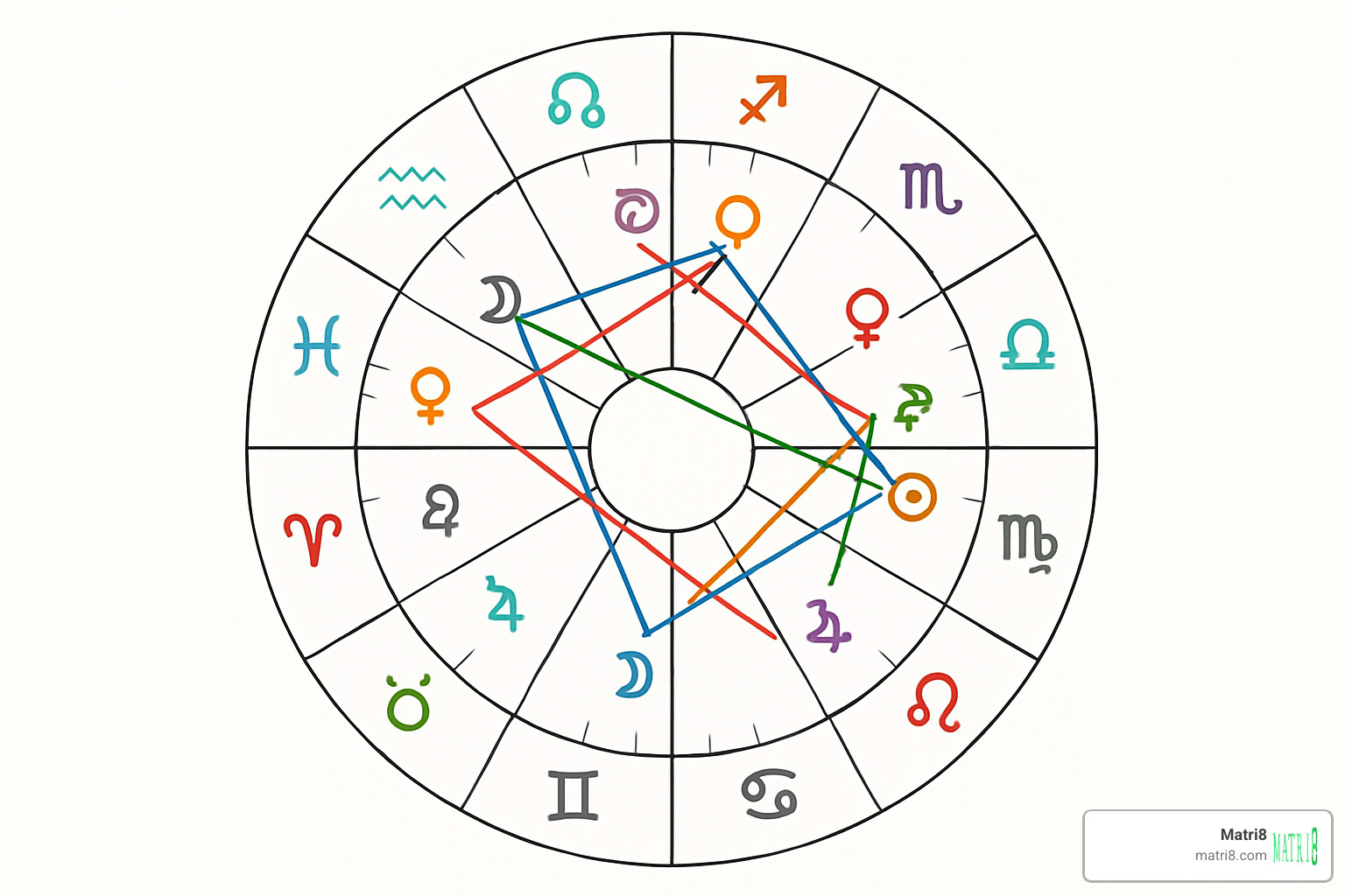 Layered chart showing birth chart with current transits overlaid, highlighting active planetary aspects and timing influences - birth placement chart