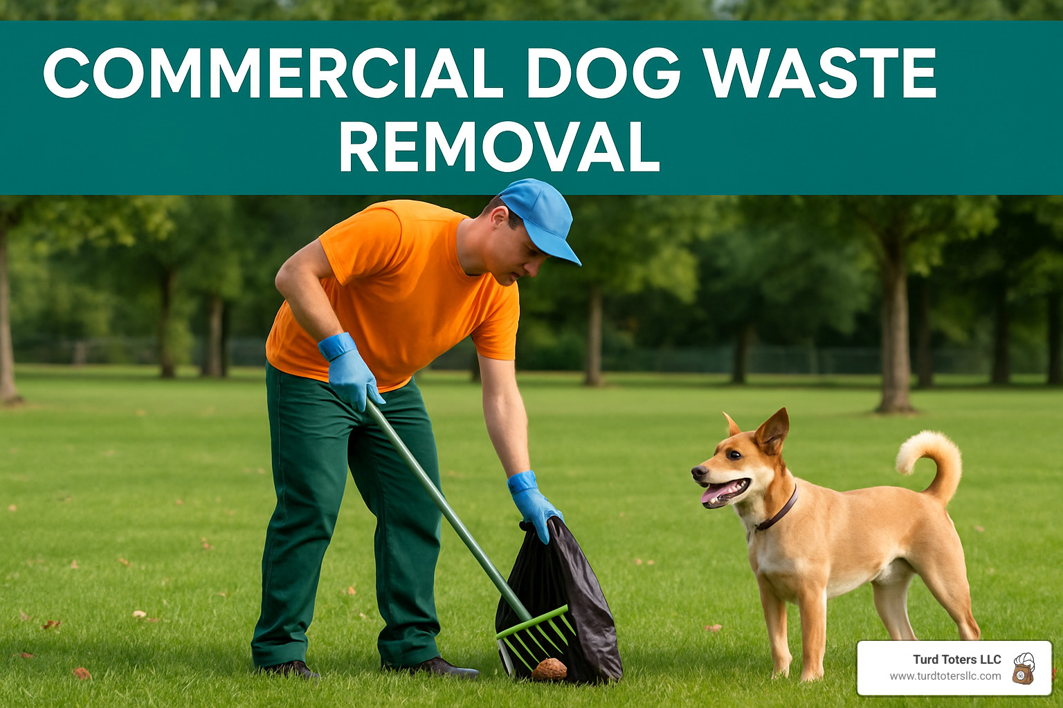 Professional technician installing pet waste station - commercial dog waste removal