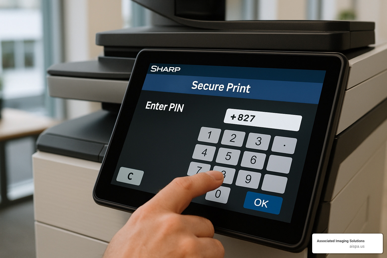 secure print PIN entry panel - sharp printer drivers