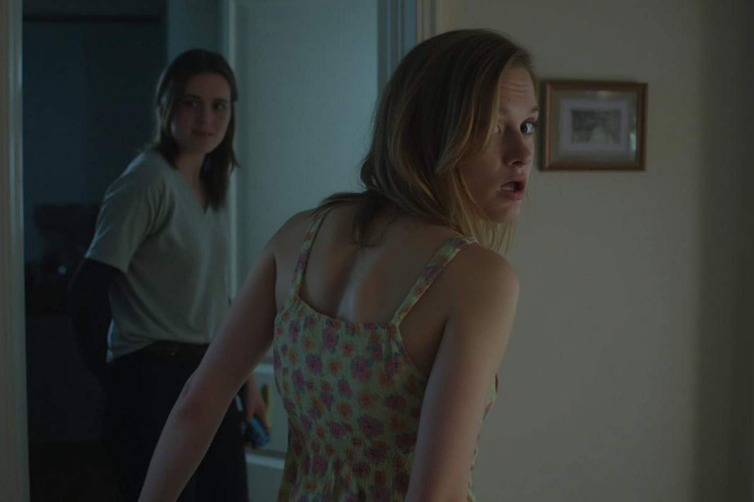 Still from It Follows showing Maika Monroe in a tense scene - maika monroe Still from It Follows showing Maika Monroe in a tense scene - maika monroe