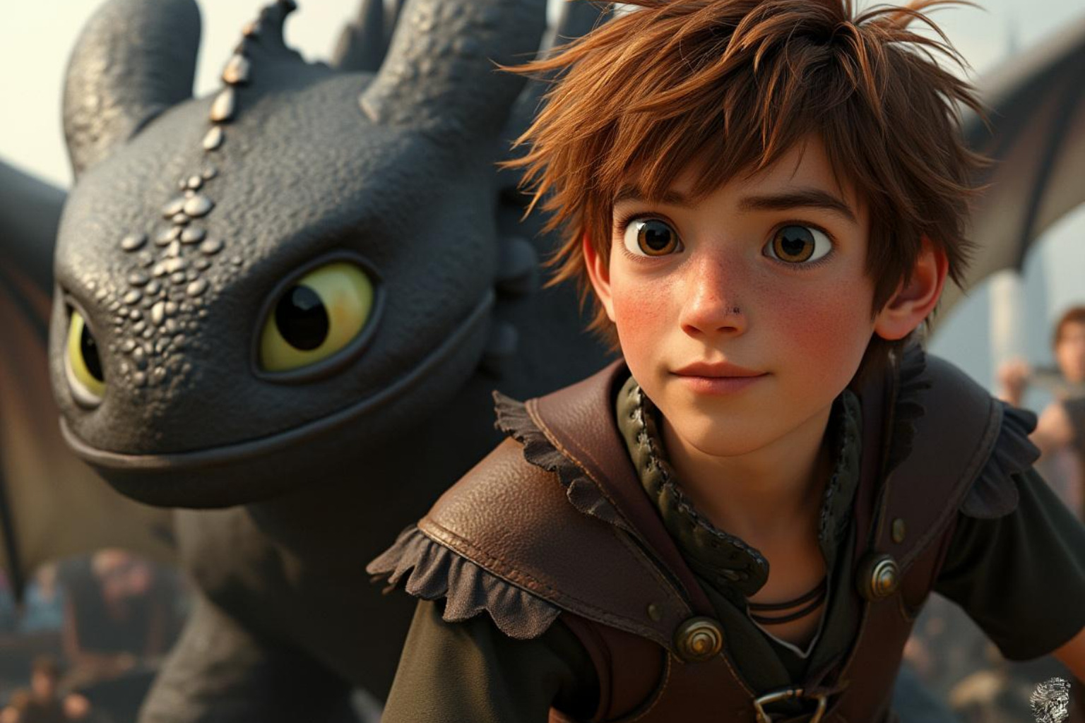 Concept art showing Hiccup character design for the live-action How to Train Your Dragon, highlighting the challenge and opportunity Thames faces in bringing the beloved animated character to life - mason thames