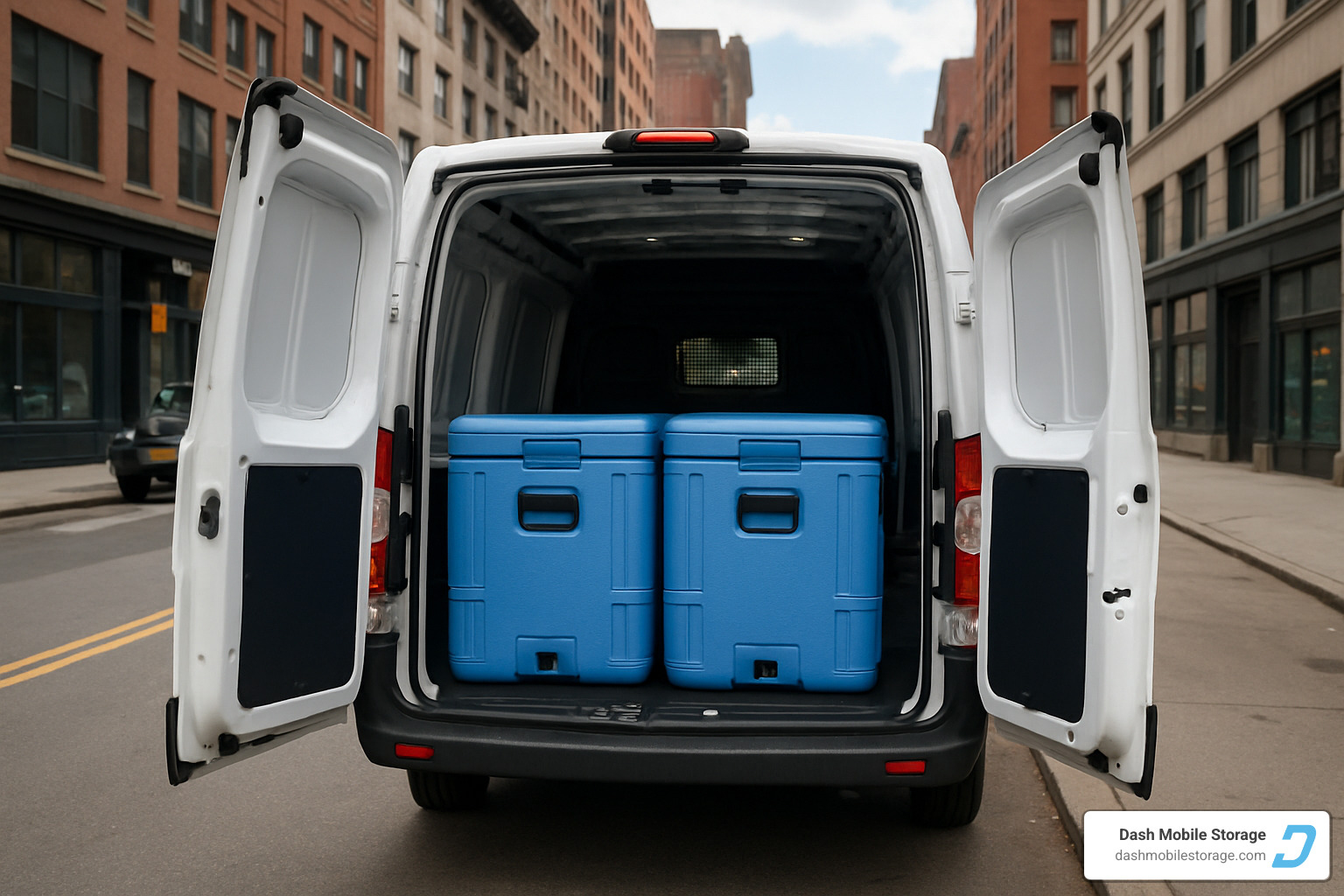 delivery van equipped with portable cold storage units for last-mile temperature-controlled delivery - portable cold storage