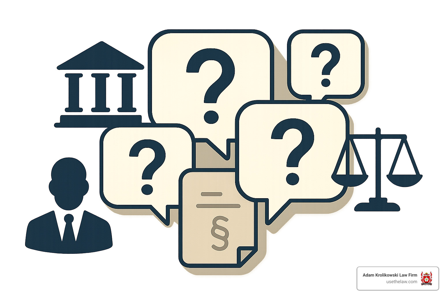 FAQ icons and question marks - head injury attorney