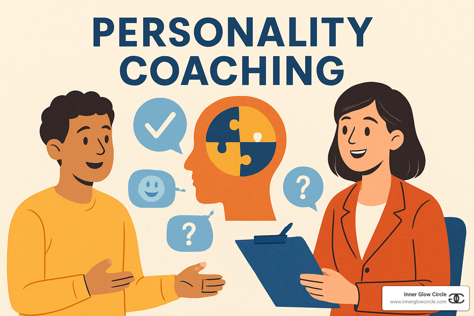 Assessment tools and personality reports showing MBTI, DISC, and Enneagram results with coaching insights - personality coaching