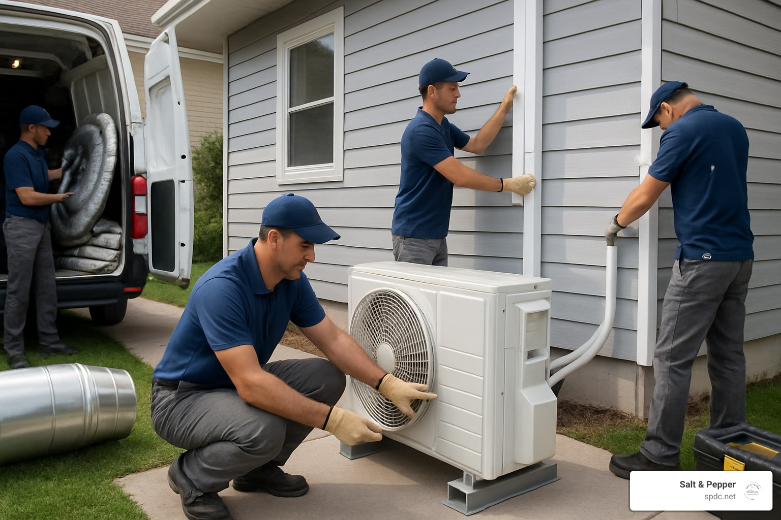 modern energy efficient HVAC system installation - rebates for new hvac