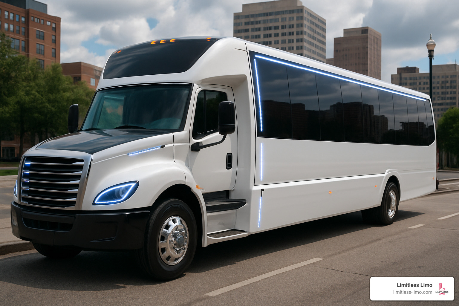 31 Passenger Party Bus exterior - Columbus limo rental prices