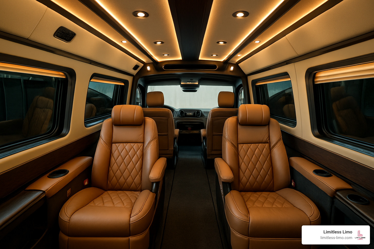 Executive Mercedes Sprinter interior - Columbus limo rental prices