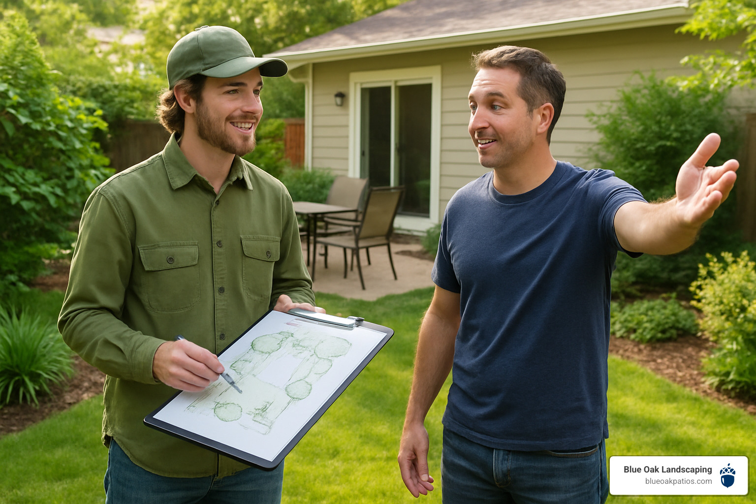 designer-client meeting - landscape design and construction
