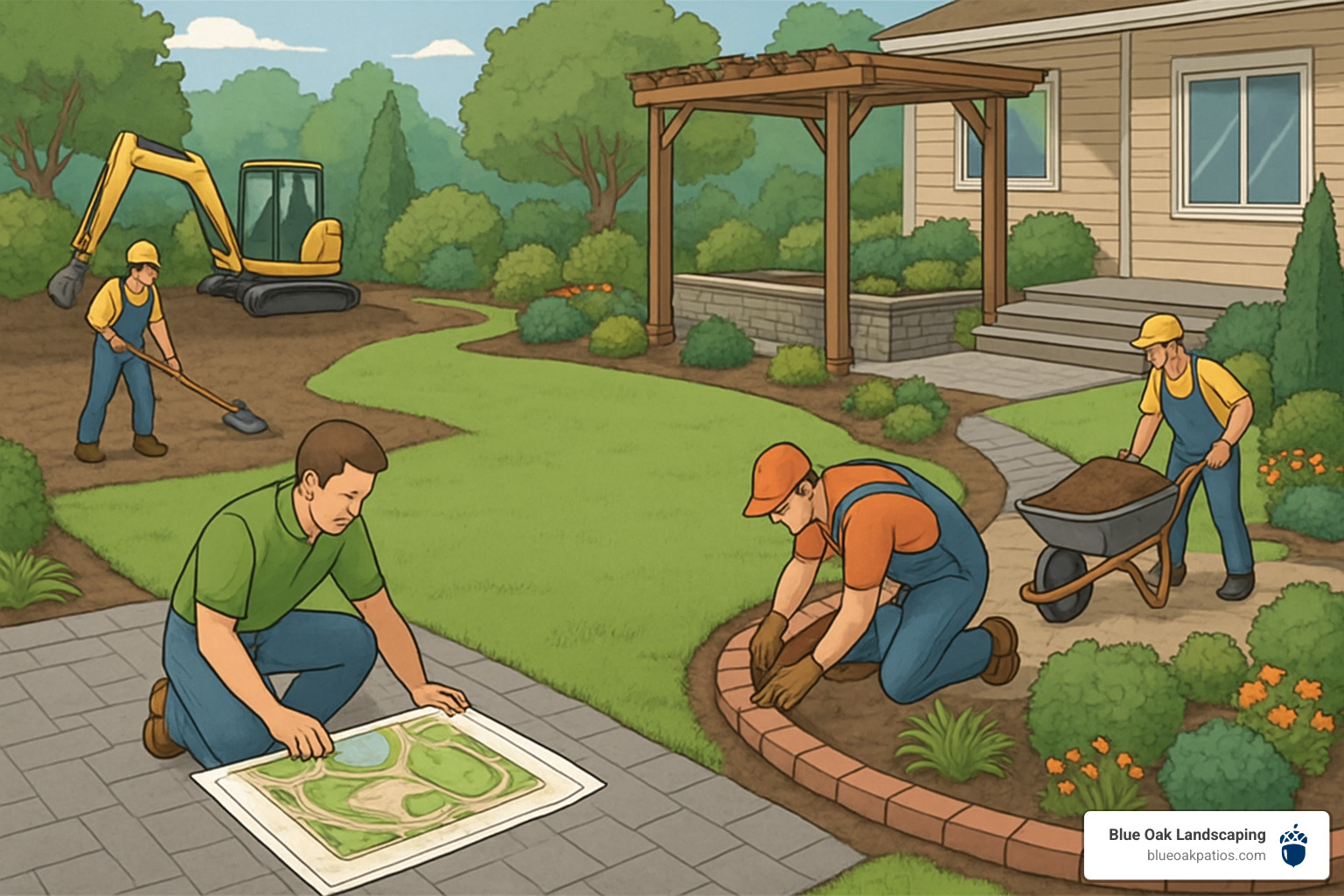 homeowner using maintenance checklist - landscape design and construction