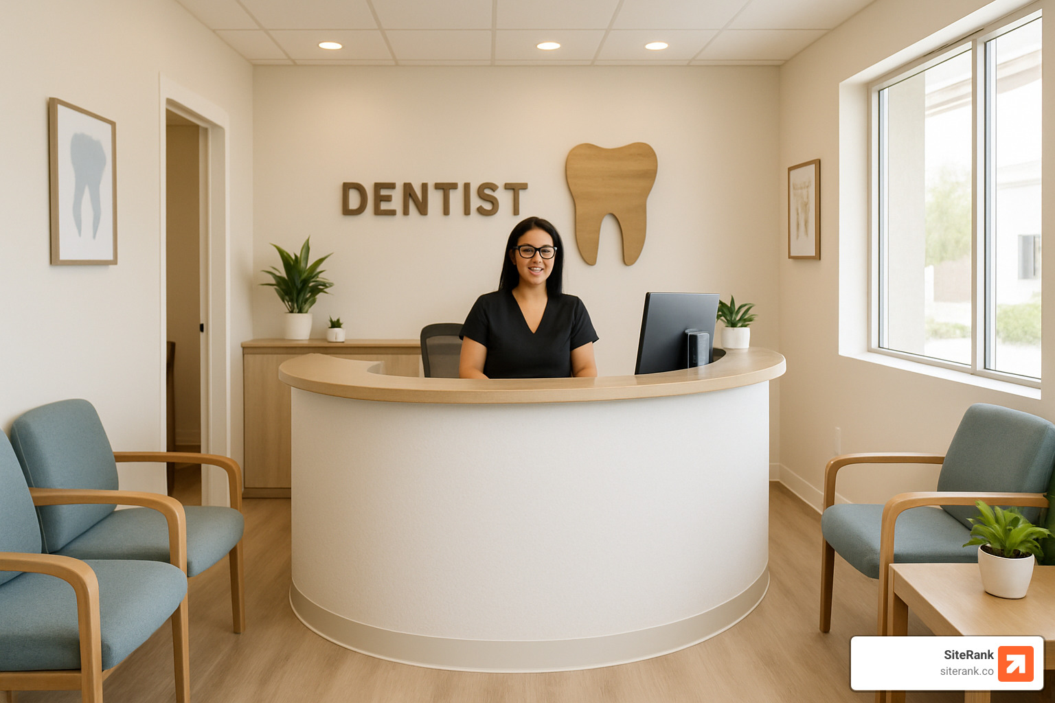 welcoming dental reception area - dental practice growth